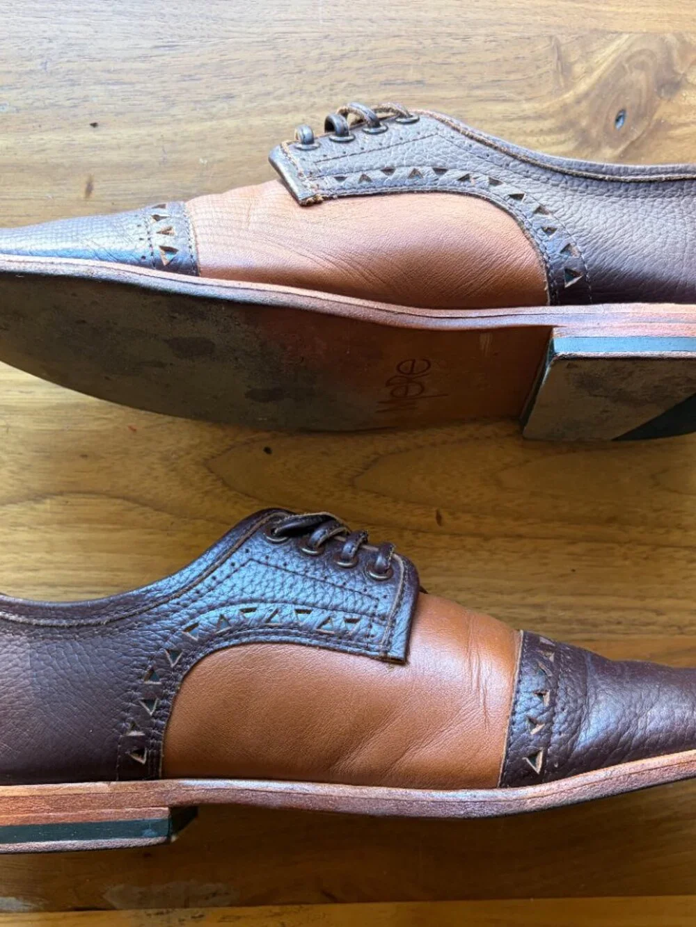 Mere Australia Two Tone Leather Oxford Shoes Brown Men’s Designer Rare
